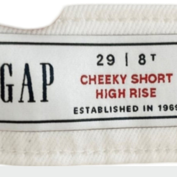 GAP White Cheeky High Rise Denim Shorts NWT 29 Tall - Picture 9 of 13